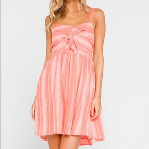 COCO & JAIMESON Pink & Orange Knot Front Stripe Dress, Size M — ONLY WORN ONCE!